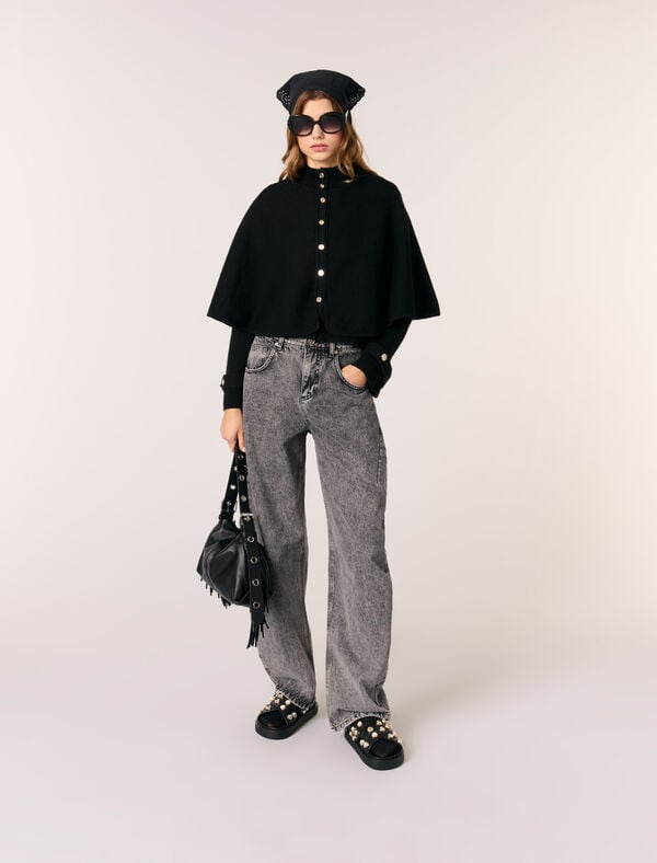 maje Cardigan effet cape Noir