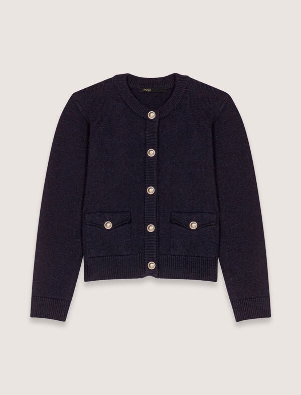 maje Cardigan en maille Marine