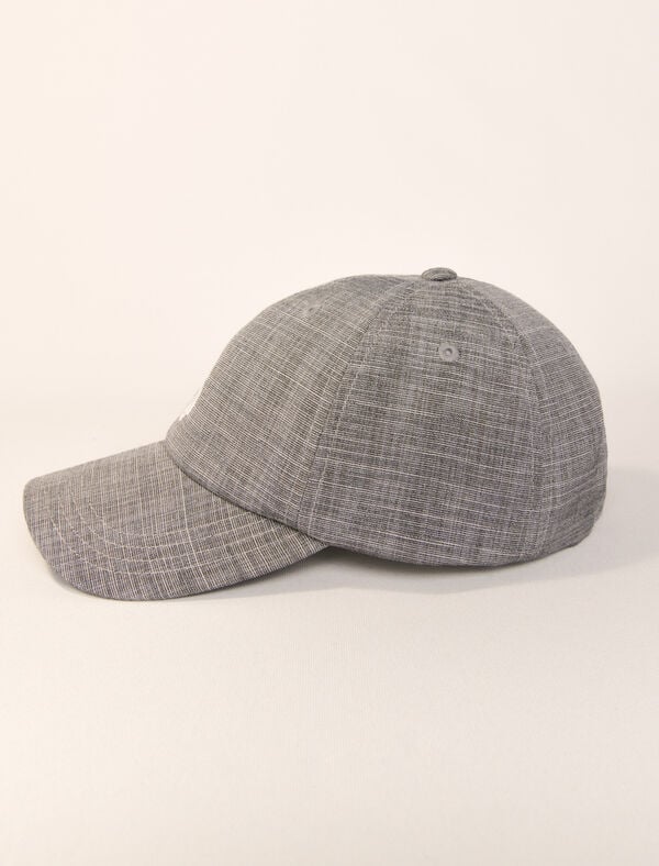 Maje Casquette En Coton Imprimé Gris