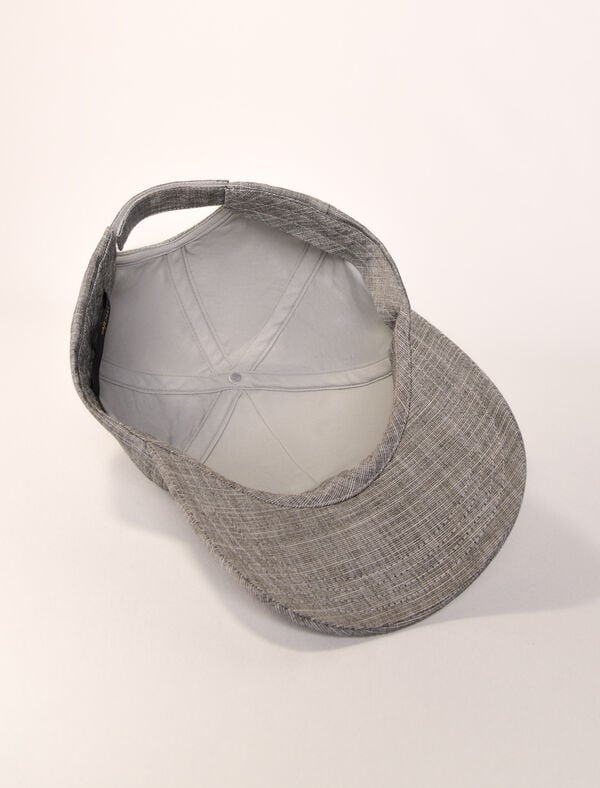 Maje Casquette En Coton Imprimé Gris