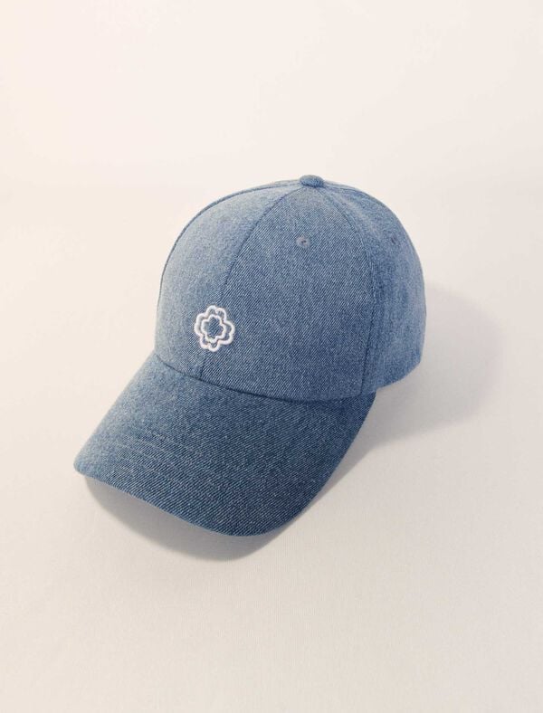 Maje Casquette En Denim Bleu Jean
