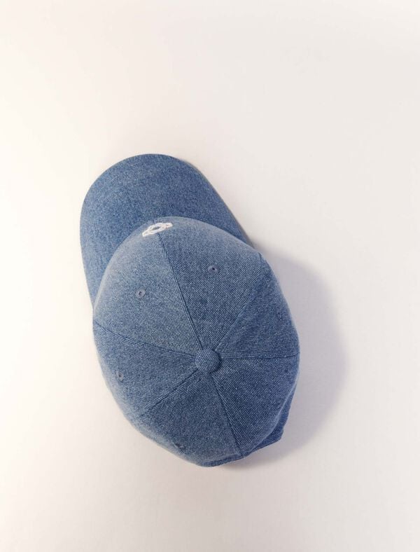 Maje Casquette En Denim Bleu Jean