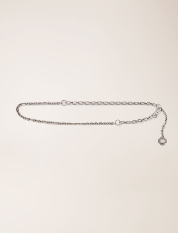 maje Ceinture chaîne à logo clover Argent