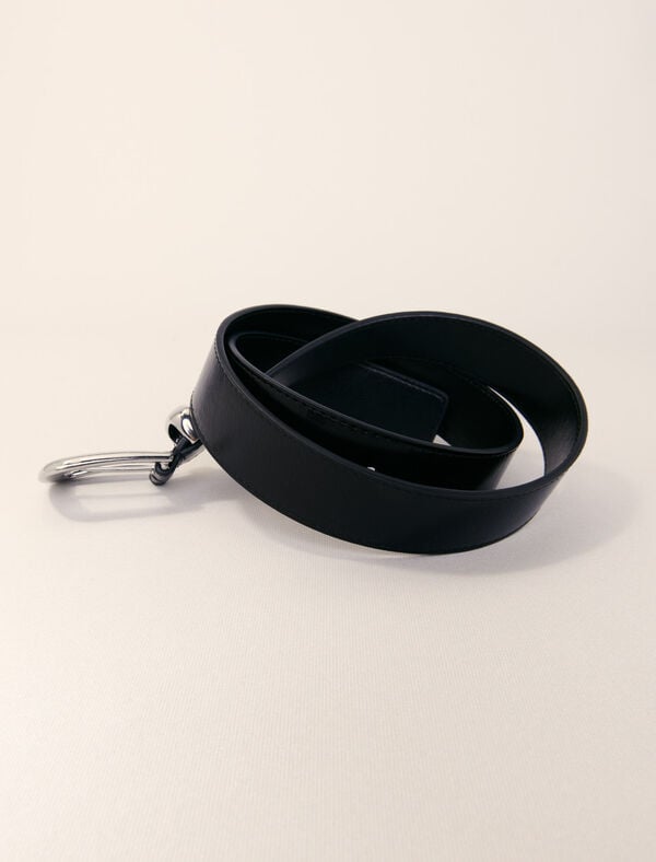 Maje Ceinture En Cuir Et Boucle Carrée Noir