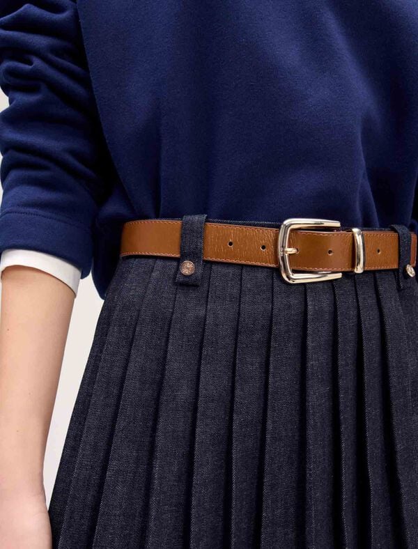 Maje Ceinture En Cuir Et Boucle Carrée Noir