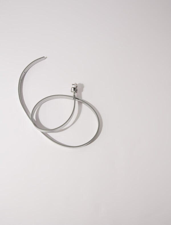 Maje Ceinture Fine à Boucle Clover Argent