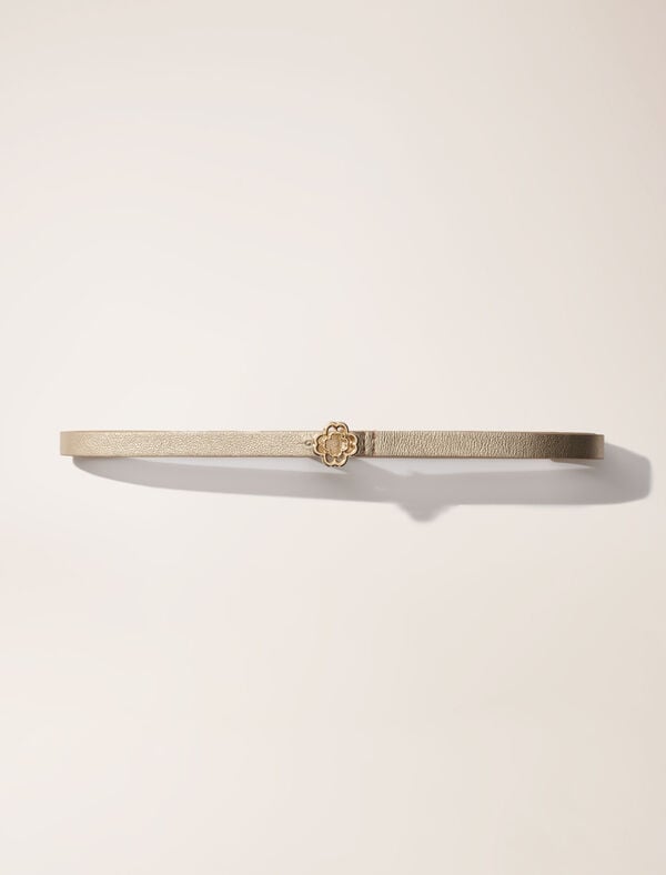maje Ceinture fine à boucle Clover Argent