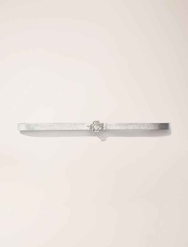 maje Ceinture fine à boucle Clover Argent