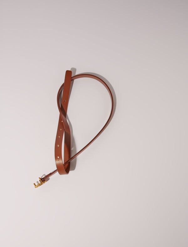 Maje Ceinture Fine Clover Camel