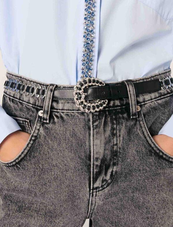Maje Ceinture Mix Chaine à Boucle Bijoux Noir