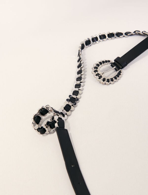 Maje Ceinture Mix Chaine à Boucle Bijoux Noir
