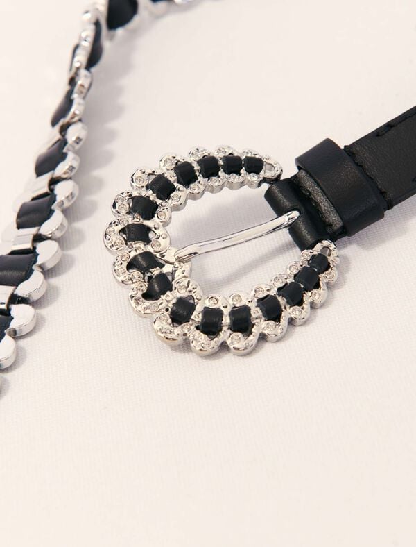 Maje Ceinture Mix Chaine à Boucle Bijoux Noir