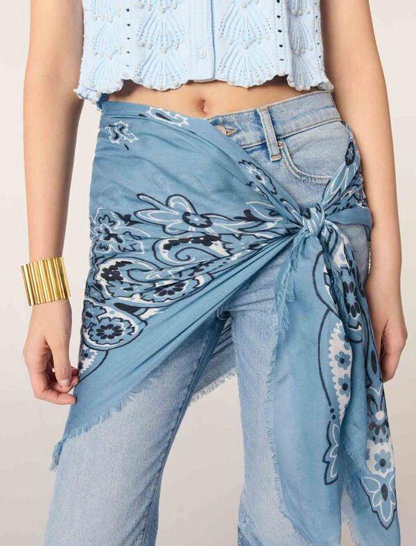 Maje Châle à Imprimé Bandana Bleu Bandana Print