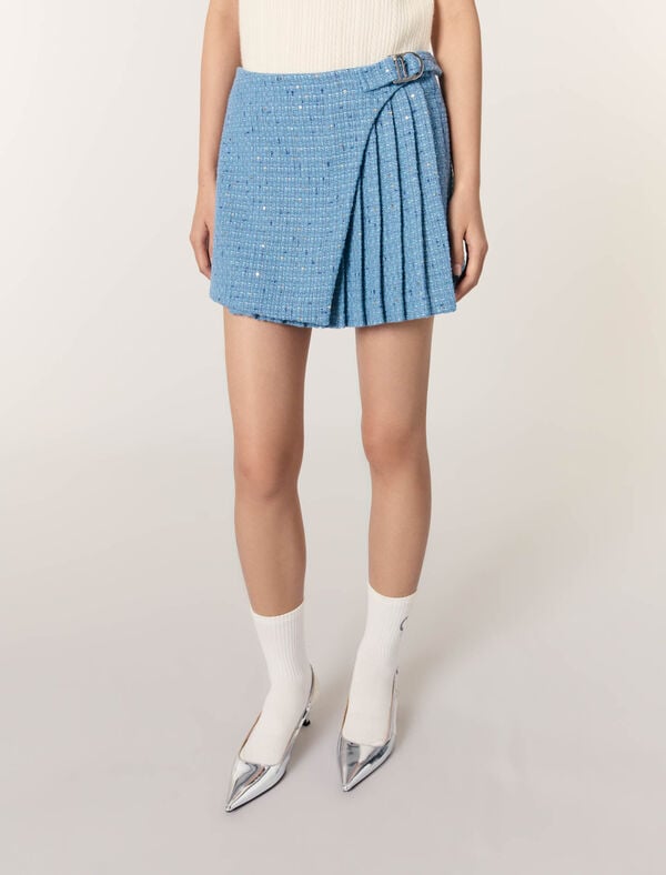 Maje Chaussettes Brodées à Strass Blanc