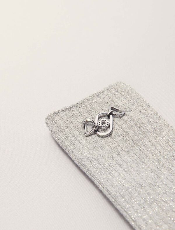 Maje Chaussettes En Lurex Argent