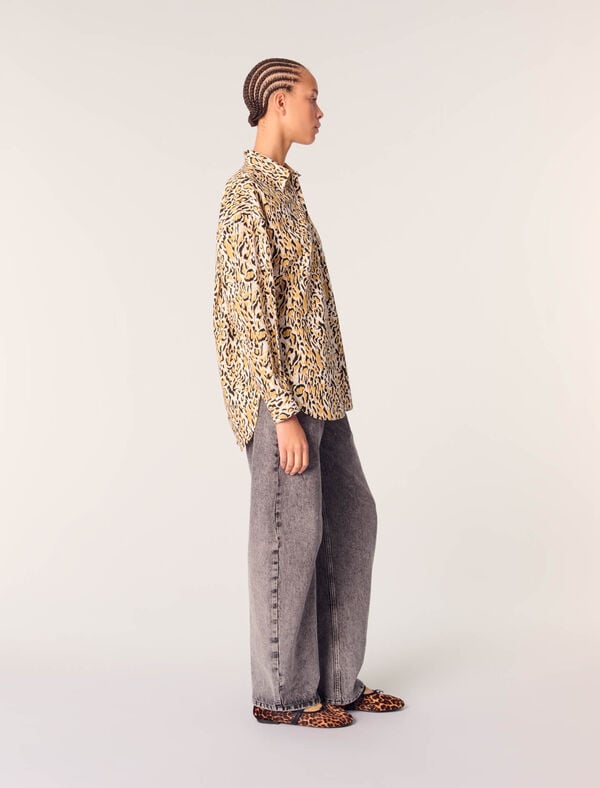 Maje Chemise à Imprimé Leopard Imprime Leopard