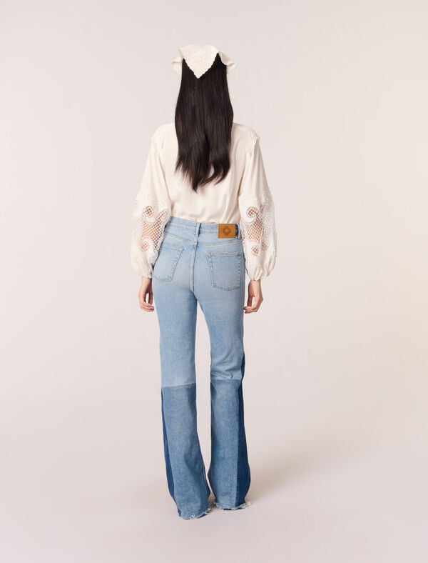 Maje Chemise à Manches Brodées Ecru