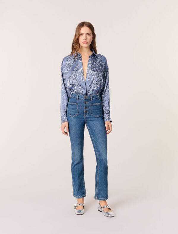 maje Chemise fluide imprimée Bleu bandana print