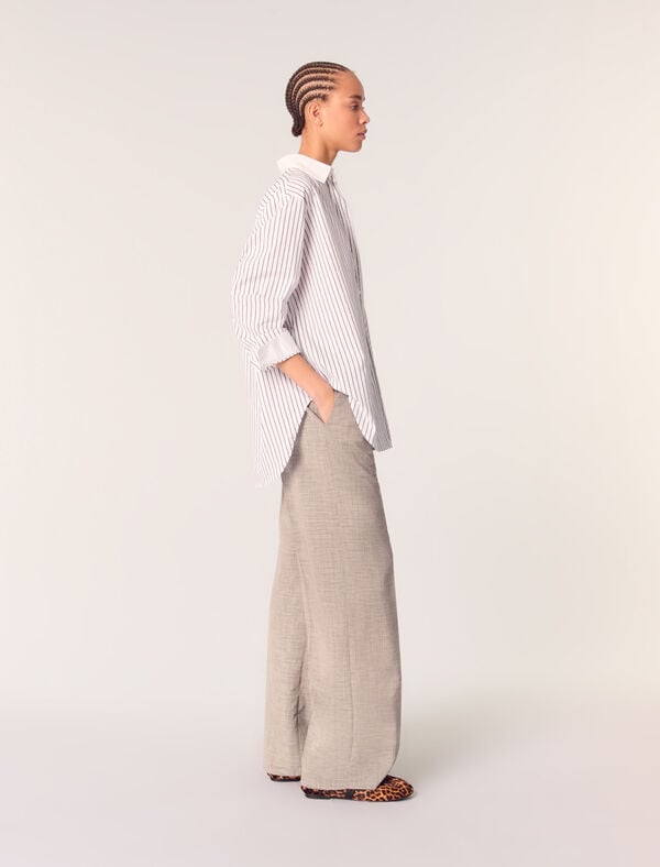 Maje Chemise Strassée à Rayures Rayure Noir / Blanc