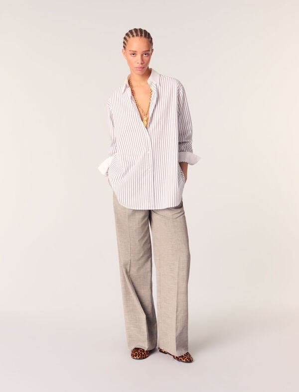 maje Chemise strassée à rayures Rayure Noir / Blanc