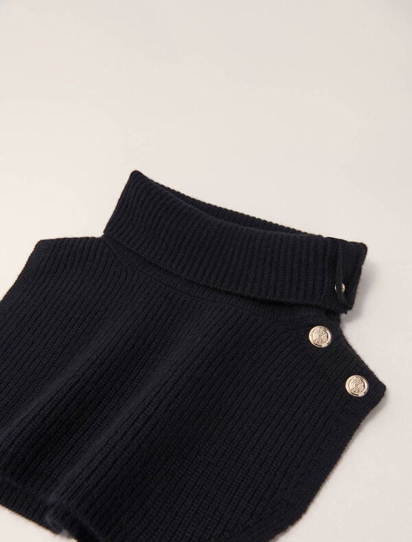 Maje Col à Boutons En Mix De Laine Noir