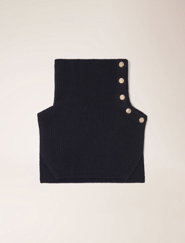 maje Col à boutons en mix de laine Noir