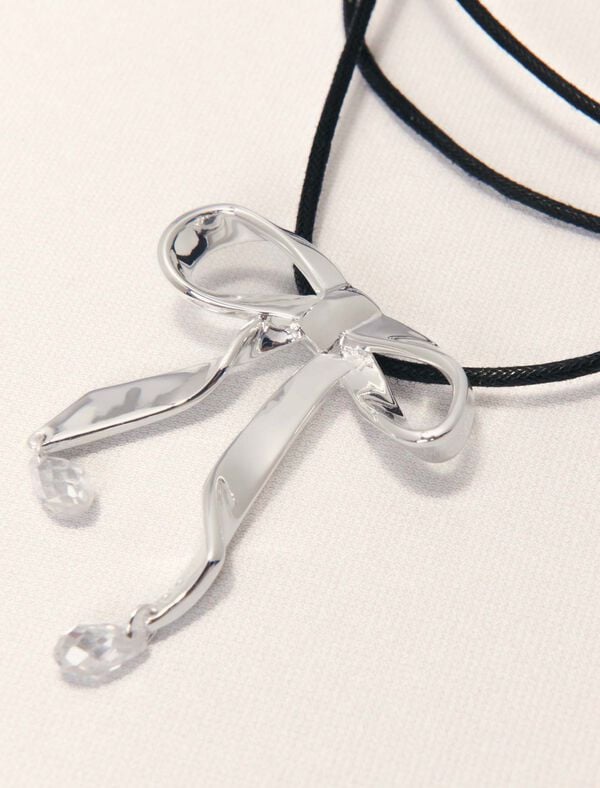 Maje Collier Nœud Argenté à Nouer Argent