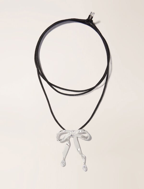 maje Collier nœud argenté à nouer Argent