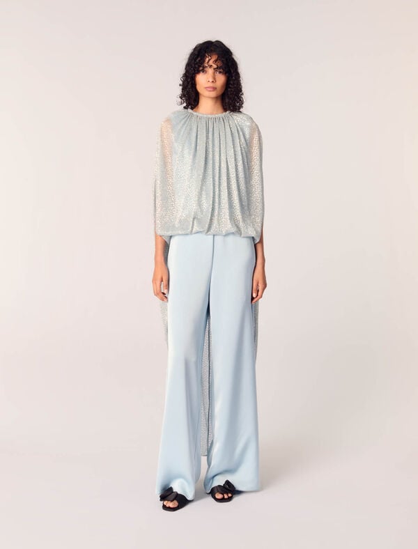 maje Combinaison 2-en-1 en lurex Bleu Ciel