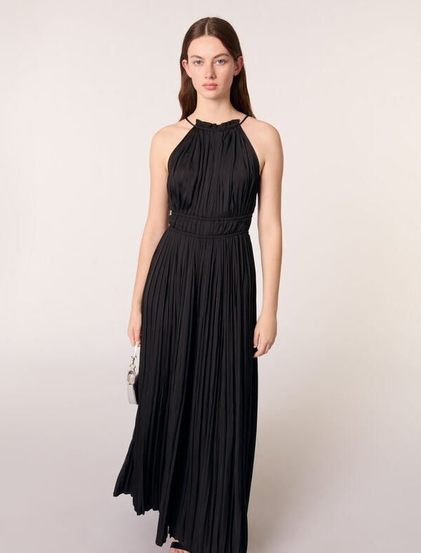 Maje Combinaison Pantalon Plissée Noir