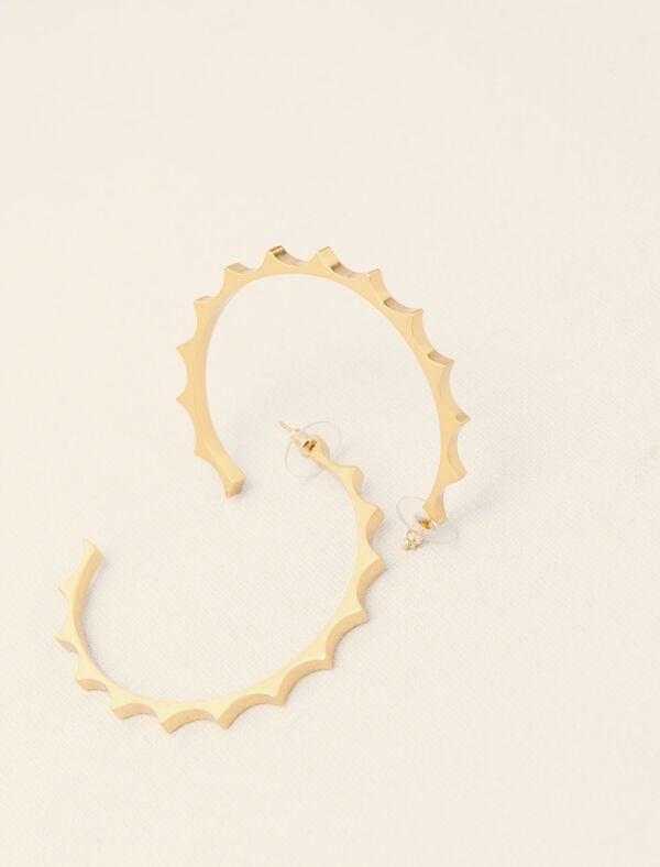 Maje Créoles En Métal Effilé Doré Or