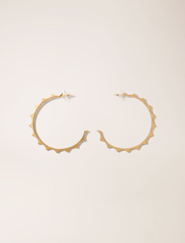 maje Créoles en métal effilé doré Or