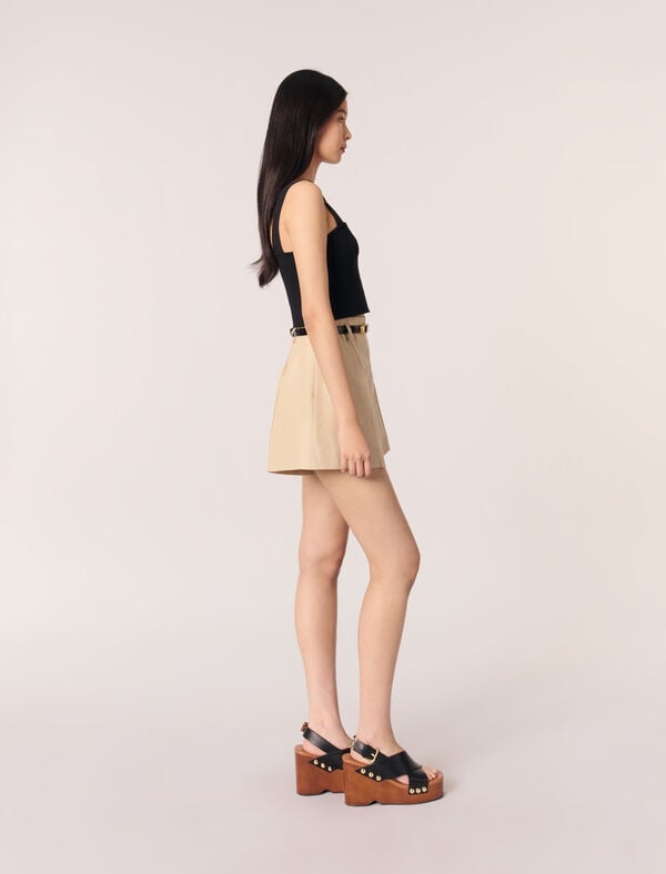 Maje Crop Top En Maille à Bretelles Noir