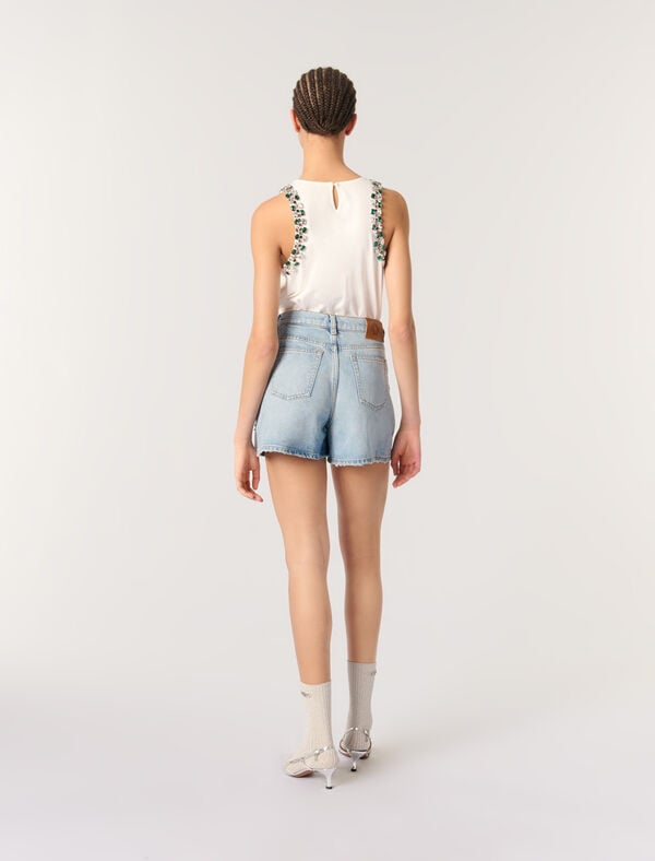 Maje Débardeur à Strass Blanc