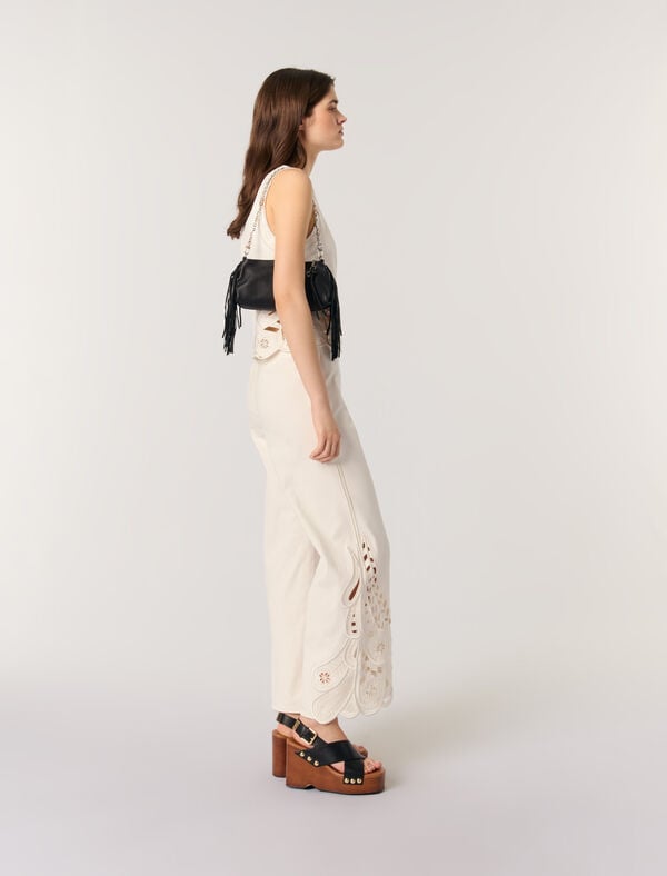 Maje Débardeur Brodé Ecru