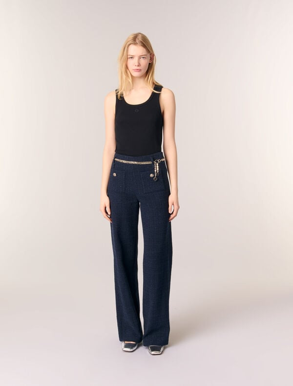 maje Débardeur côtelé Blanc