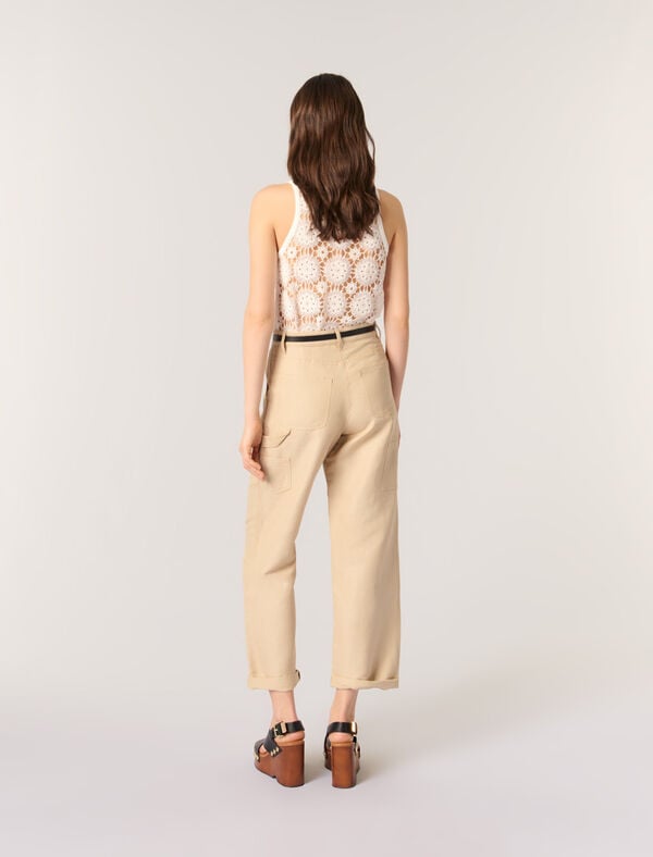 Maje Débardeur Dos En Crochet Blanc