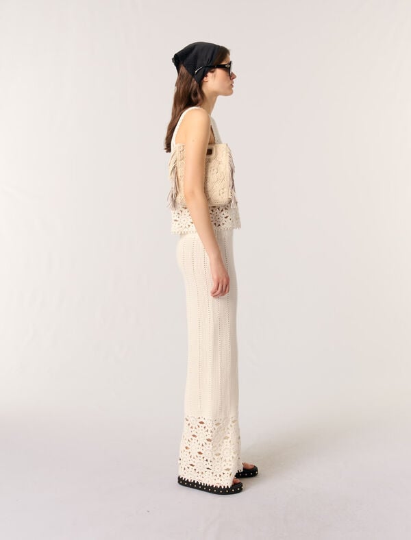 Maje Débardeur En Crochet Blanc