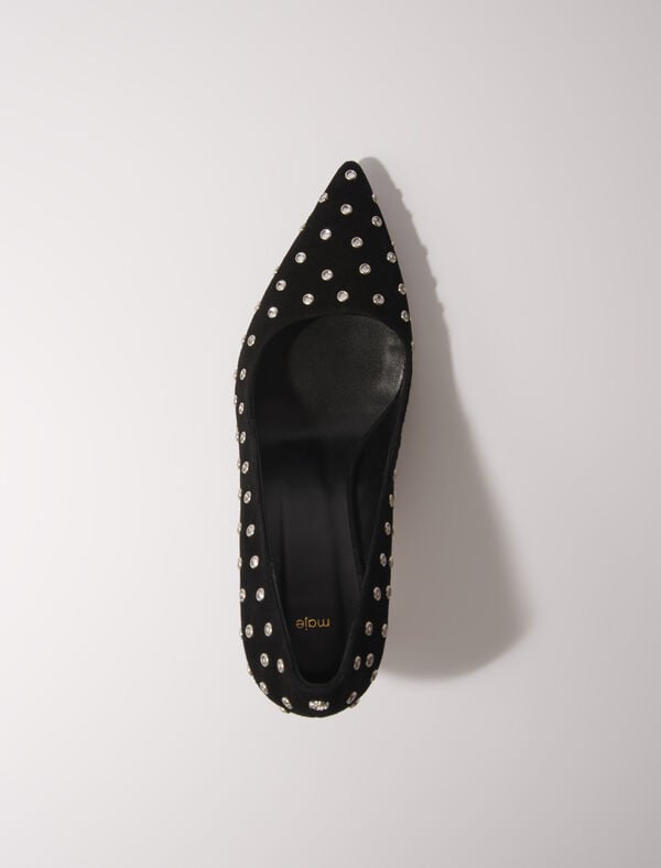 Maje Escarpins Pointus à Strass Noir