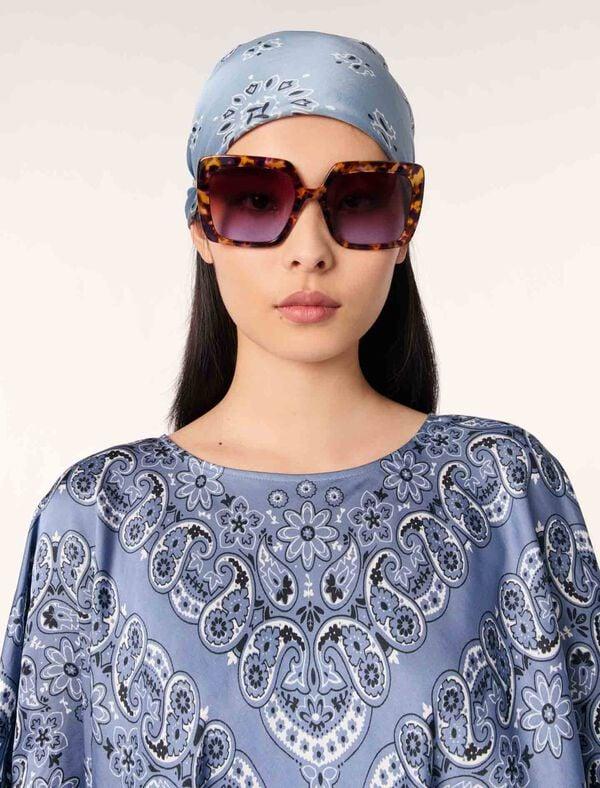 Maje Foulard à Imprimé Bandana Bleu Bandana Print