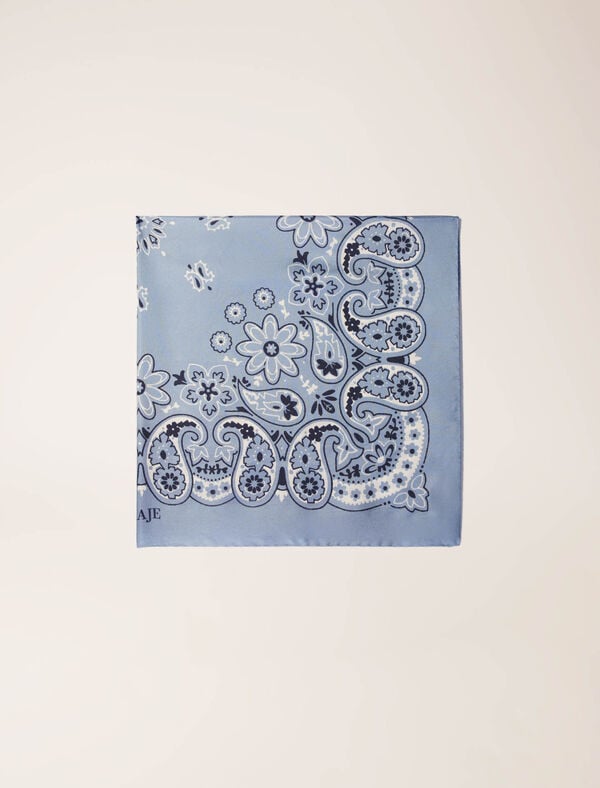 maje Foulard à imprimé bandana Bleu bandana print