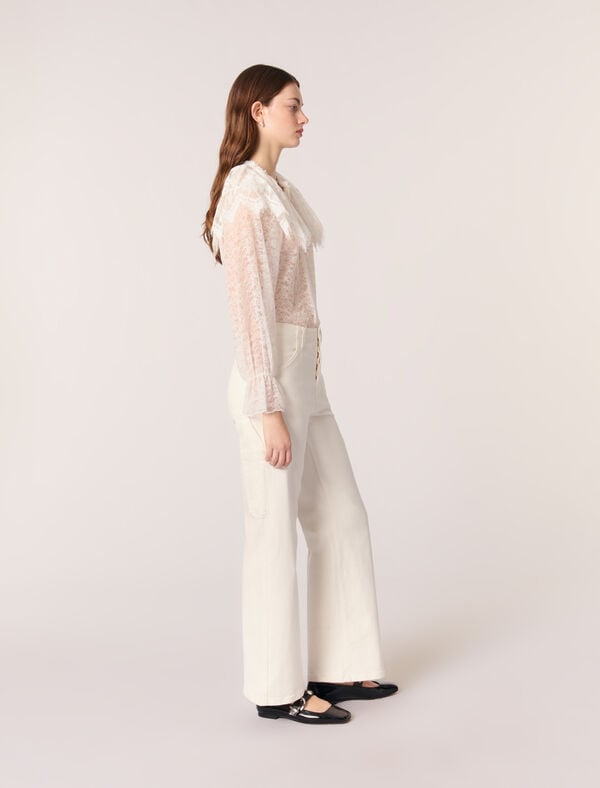 Maje Jean Coupe Carpenter Blanc