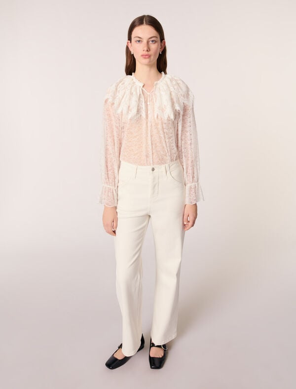 Maje Jean Coupe Carpenter Blanc