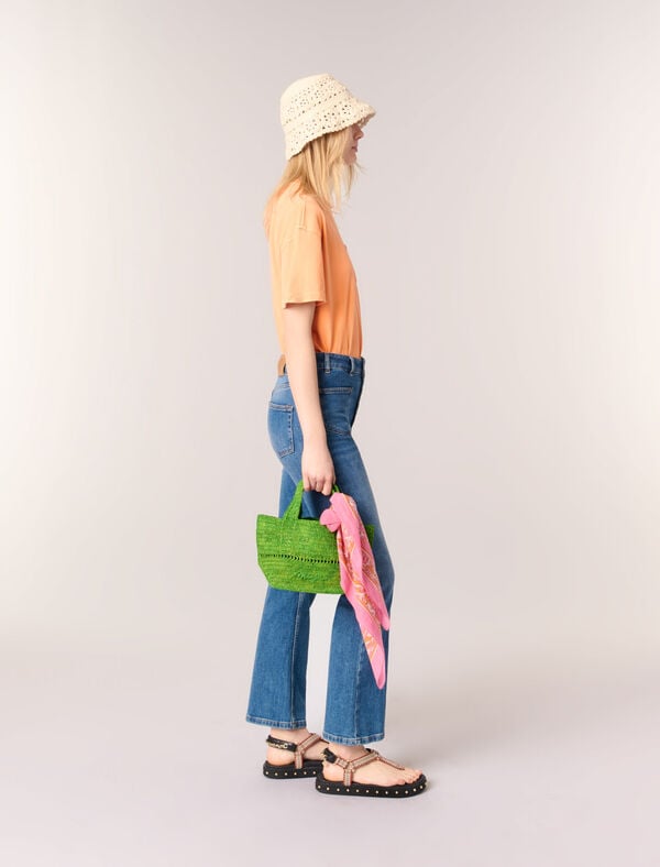 Maje Jean Denim à Poches Bleu