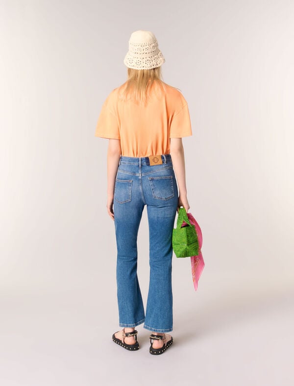 Maje Jean Denim à Poches Bleu