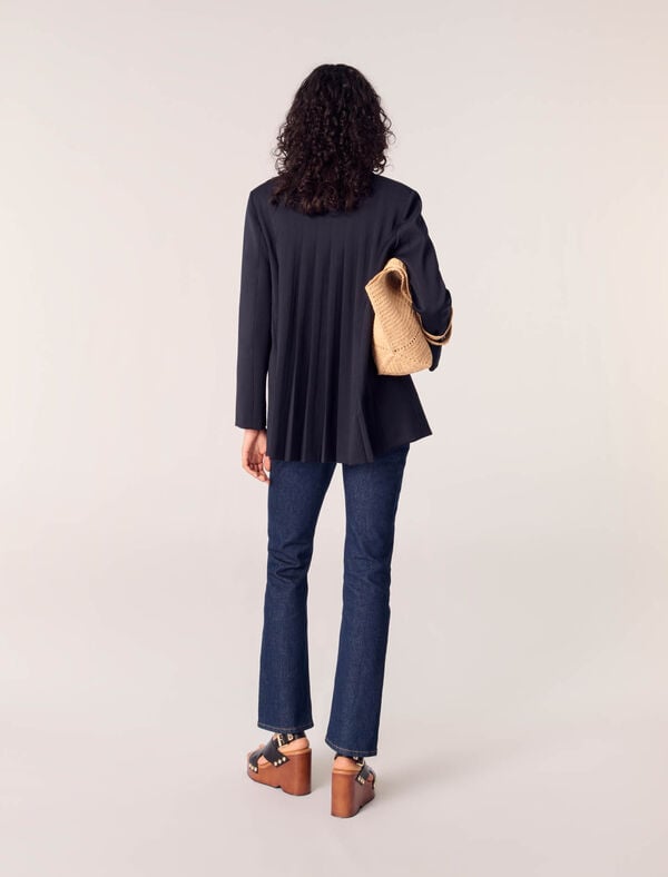 Maje Jean Denim à Poches Bleu Fonce