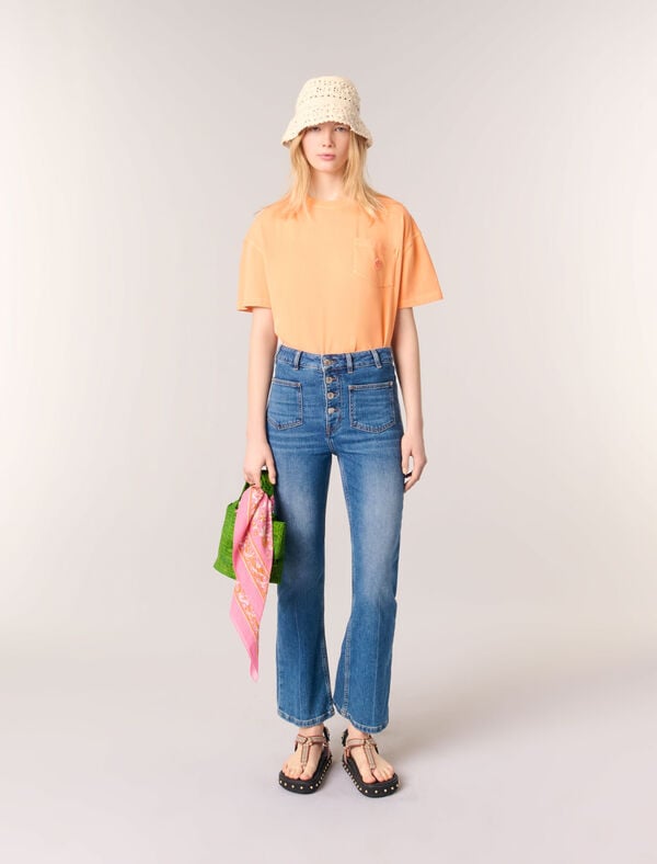 maje Jean denim à poches Bleu