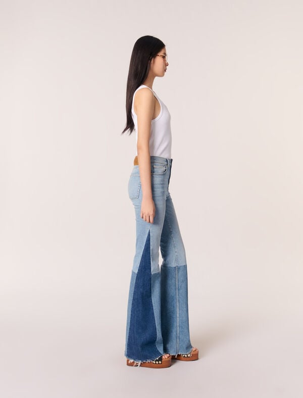 Maje Jean Patchwork Tricolore Bleu Jean