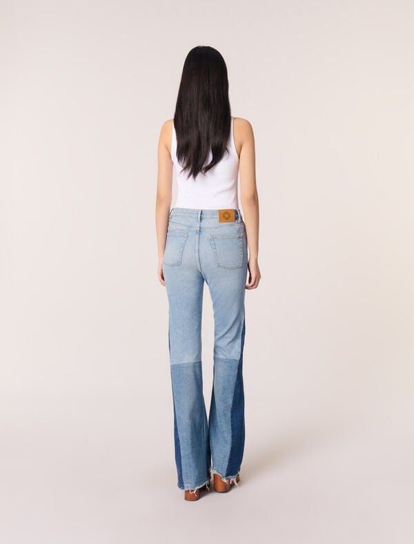 Maje Jean Patchwork Tricolore Bleu Jean