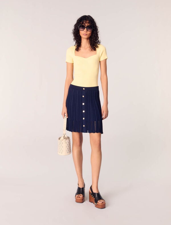 maje Jupe courte en maille tressée Marine